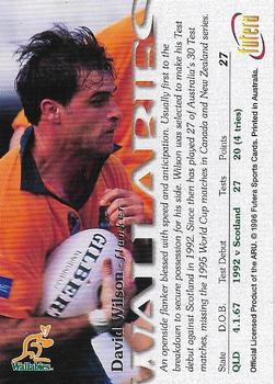 1996 Futera Rugby Union #27 David Wilson Back